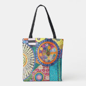 Tote Bag Monogramme de Motif de Patchwork Abstrait moderne (Dos)