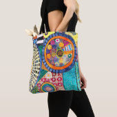Tote Bag Monogramme de Motif de Patchwork Abstrait moderne (De près)