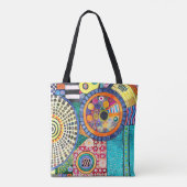 Tote Bag Monogramme de Motif de Patchwork Abstrait moderne (Dos)