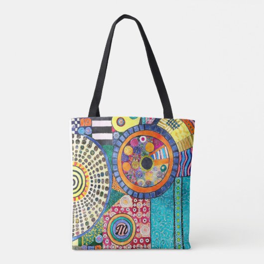 Tote Bag Monogramme de Motif de Patchwork Abstrait moderne (Dos)