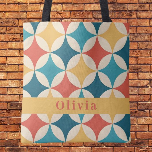 Tote Bag Monogramme de Motif Vintage Retro tendance