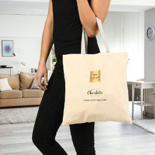 Tote Bag monogramme de nom de logo d'entreprise