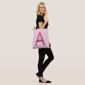 Tote Bag Monogramme de nom féminin écriture moderne rose vi (Sur le modèle)