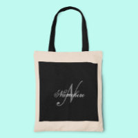 Monogramme de nom noir et blanc personnalisé uniqu