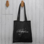 Tote Bag Monogramme de nom noir et blanc personnalisé uniqu<br><div class="desc">Personnalisé Unique Noir et Blanc Nom Monogramme Design pour tout le monde.</div>