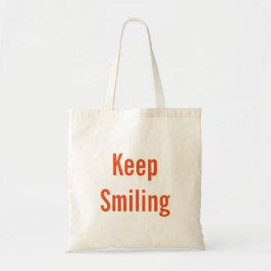 Tote Bag monogramme de nom personnalisé "Keep Smiling"