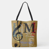Tote Bag Monogramme de note de maquette avec noms de couleu (Dos)