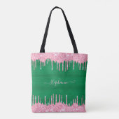 Tote Bag Monogramme de pastèque de Parties scintillant rose (Dos)