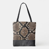 Tote Bag Monogramme de peau et de cuir de serpent (Dos)