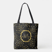 Tote Bag Monogramme de points de Parties scintillant d'or (Dos)
