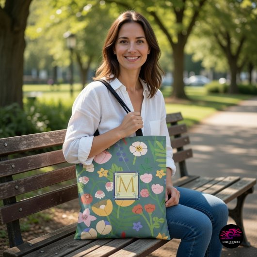 Tote Bag Monogramme de printemps