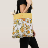 Tote Bag Monogramme de Rose Jaune (De près)