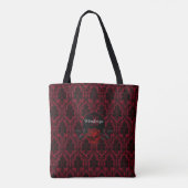 Tote Bag Monogramme de rose sanglante gothique (Dos)