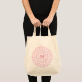 Tote Bag Monogramme de ruban de cancer du sein (Devant (produit))