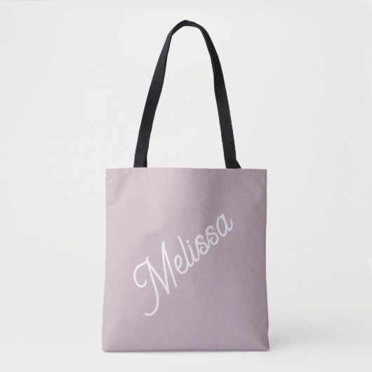 Tote Bag monogramme de script gras, violet moderne (Devant)