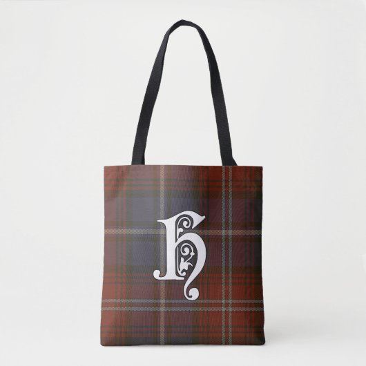Tote Bag Monogramme de tartan de clan de Harris (Devant)