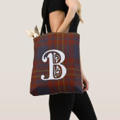 Tote Bag Monogramme de tartan de clan de maître d'hôtel (De près)