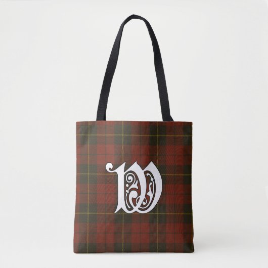 Tote Bag Monogramme de tartan de clan de Wallace (Devant)