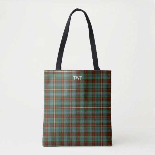 Tote Bag Monogramme de tarte vert Plaid Fraser (Devant)