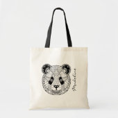 Tote Bag Monogramme de tête de panda couleur adulte (Devant)