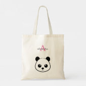 Tote Bag Monogramme de visage de panda souriant (Dos)