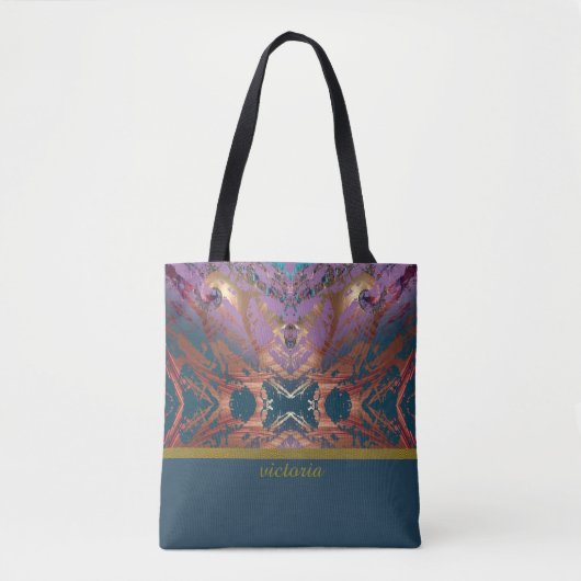 Tote Bag Monogramme d'élégance coloré (Devant)