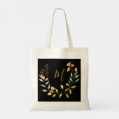 Tote Bag Monogramme d'élégance noir or (Dos)