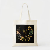 Tote Bag Monogramme d'élégance noir or (Devant)