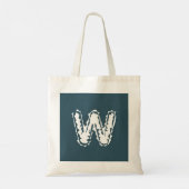 Tote Bag Monogramme déplaisant blanc sur bleu (Dos)