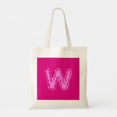 Tote Bag Monogramme déplaisant rose sur rose (Dos)