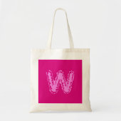 Tote Bag Monogramme déplaisant rose sur rose (Devant)