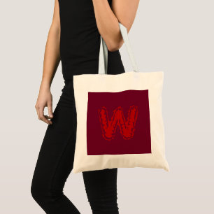 Tote Bag Monogramme déplaisant rouge sur rouge