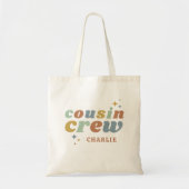 Tote Bag Monogramme d'équipage rétro Cousin | Impression re (Devant)