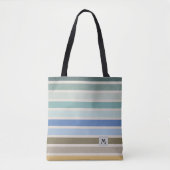 Tote Bag Monogramme Des Rayures De Plage (Devant)