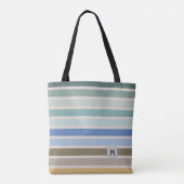 Tote Bag Monogramme Des Rayures De Plage (Dos)