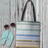 Tote Bag Monogramme Des Rayures De Plage