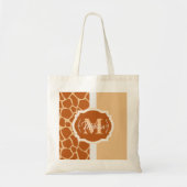 Tote Bag Monogramme d'impression de girafe (Devant)