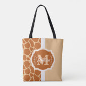 Tote Bag Monogramme d'impression de girafe (Dos)