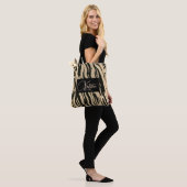 Tote Bag Monogramme d'impression de tigre d'or (Sur le modèle)
