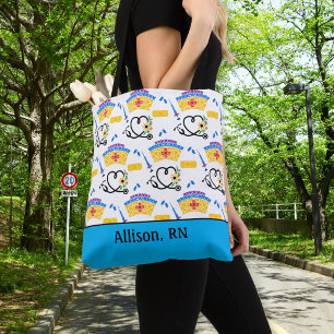 Tote Bag Monogramme d'infirmière coloré