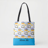 Tote Bag Monogramme d'infirmière coloré (Devant)