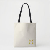 Tote Bag Monogramme d'or beige neutre (Devant)