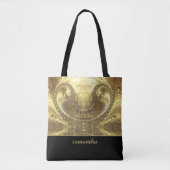 Tote Bag Monogramme doré et noir (Devant)
