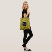 Tote Bag Monogramme doré foncé jaune faux parties scintilla (Sur le modèle)