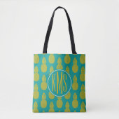 Tote Bag Monogramme du fruit tropical | d'ananas (Devant)
