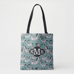 Tote Bag Monogramme du motif   de zèbre