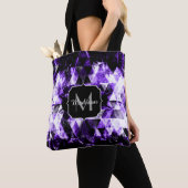 Tote Bag Monogramme électrisant violet brillant (De près)