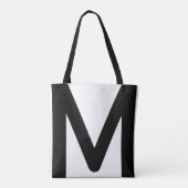 Tote Bag Monogramme élégant en noir et blanc (Dos)
