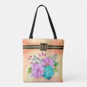 TOTE BAG MONOGRAMME ÉLÉGANT FLORAL (Dos)