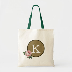 Tote Bag Monogramme élégant Fourre-tout de motif rose de